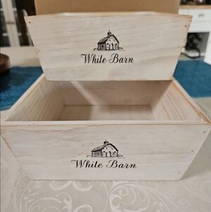 BBW White Barn White Washed Wood Crates X2